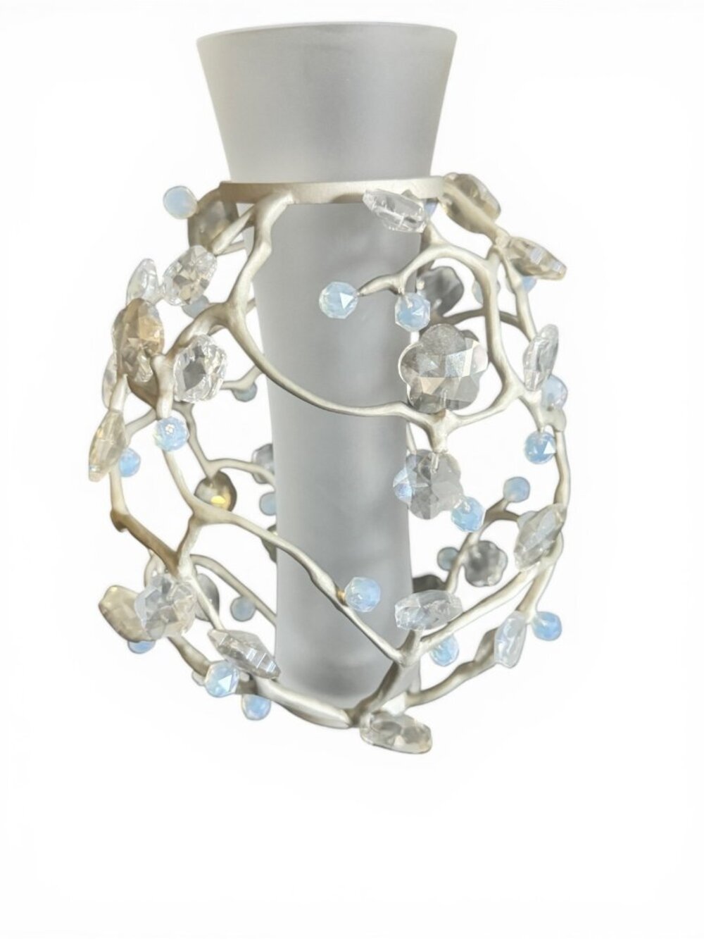 Swarovski Blossom Vase 898257 Crystal Silver Tone Floral Holder